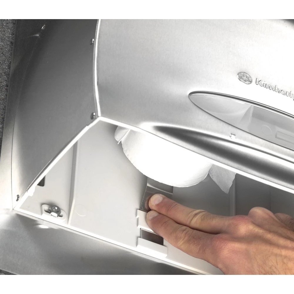 Scott 9601 Pro Coreless 14.25 In. X 9.75 In. X 14.25 In. Jumbo Roll Toilet Paper Dispenser - Stainless - Image 5