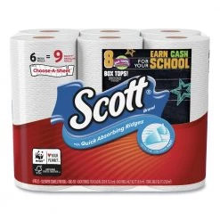 Scott 16447 Choose-a-Size Mega Rolls - White (102 Sheets/Roll, 6 Rolls/Pack, 4 Packs/Carton)
