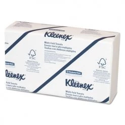 Kleenex 02046 Convenience 9.2 In. X 9.4 In. Multi-Fold Paper Towels - White (8 Packs/Carton, 150/Pack)