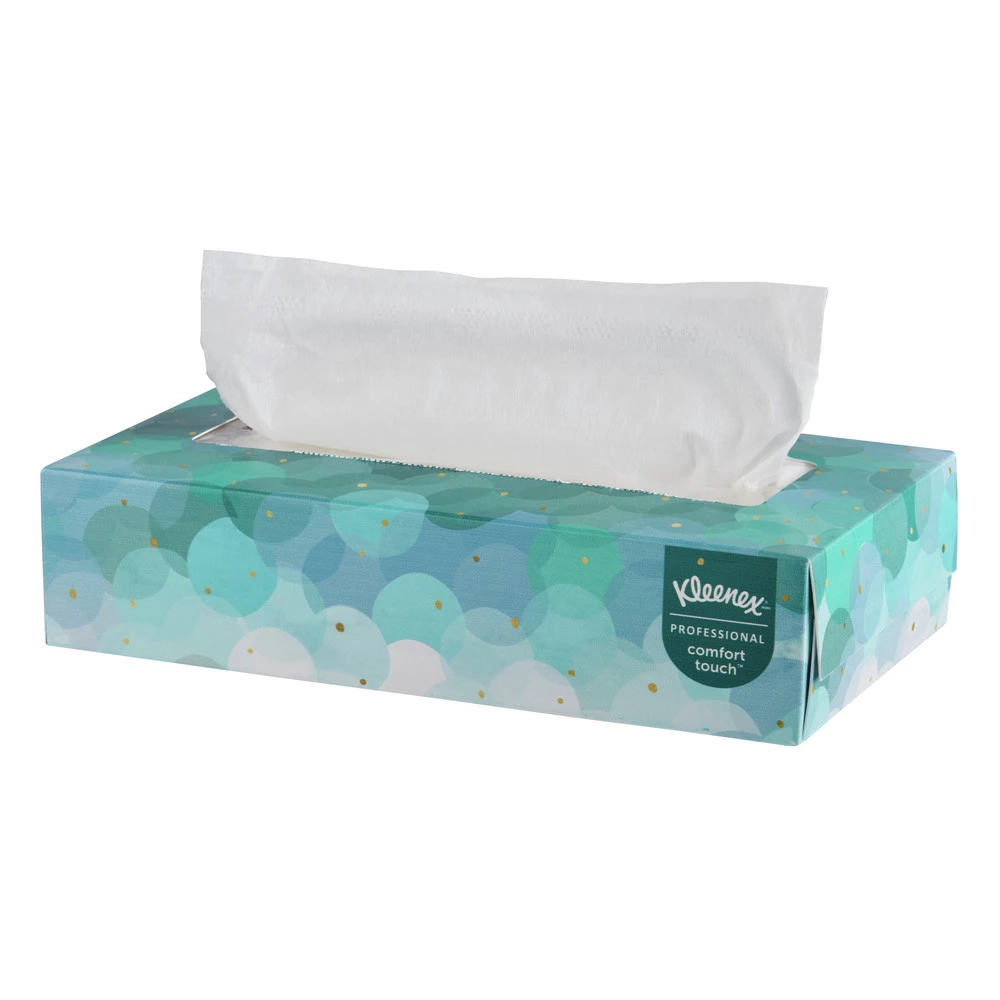 Kleenex 21400 2-Ply Flat Box 8.3 In. X 7.8 In. Facial Tissues - White (36 Boxes/Carton, 100 Sheets/Box) - Image 3