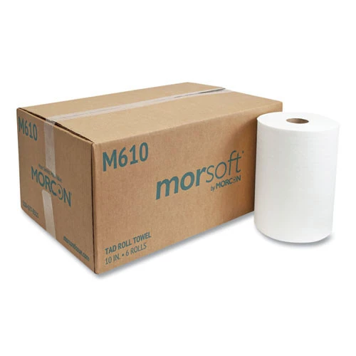 Morcon Paper M610 10 In. X 500 Ft., 1-Ply, 10 In. TAD Roll Towels - White (6 Rolls/Carton) - Image 3