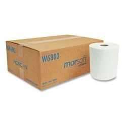 Morcon Paper W6800 Morsoft Universal Roll Towels, 8-in X 800 Ft, White, 6 Rolls/carton