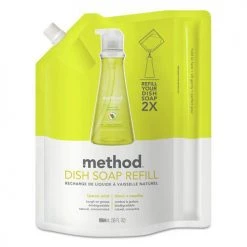 Method 01341 Dish Soap Refill, Lemon Mint, 36 Oz Pouch, 6/carton