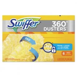 Swiffer 21620 360 Dusters Refill, Dust Lock Fiber, Yellow (6/Box, 4 Box/Carton)