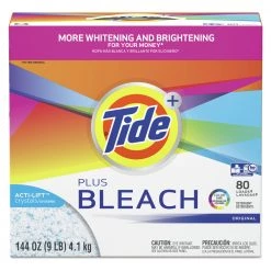 Tide 84998 144 Oz. Box Laundry Detergent With Bleach - Original Scent (2-Piece/Carton)