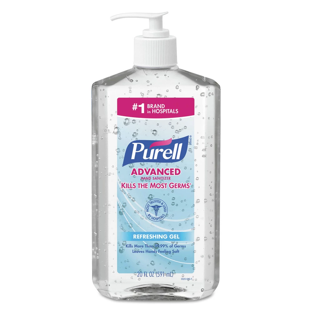 PURELL 3023-12 20 Oz. Pump Bottle Advanced Refreshing Gel Clean Scent Hand Sanitizer