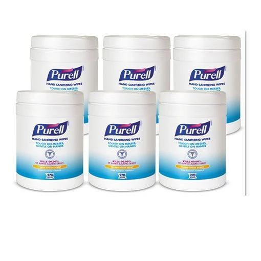 PURELL 9113-06 6 In. X 6-3/4 In. Sanitizing Hand Wipes - White (6 Canisters/Carton, 270 Wipes/Canister) - Image 3