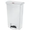 Rubbermaid Commercial 1883557 Slim Jim 13-Gallon Front Step Style Resin Step-On Container - White