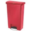 Rubbermaid Commercial 1883566 Slim Jim Resin Step-On Container, Front Step Style, 13 Gal, Red