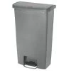 Rubbermaid Commercial 1883602 Slim Jim 13-Gallon Front Step Style Resin Step-On Container - Gray