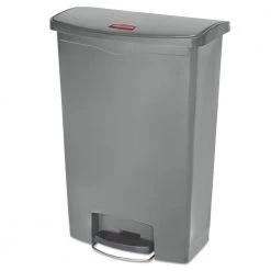 Rubbermaid Commercial 1883606 Slim Jim Resin Step-On Container, Front Step Style, 24 Gal, Gray