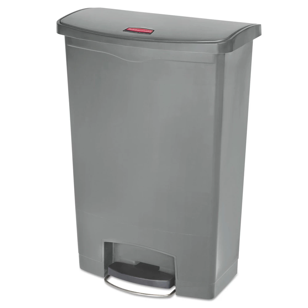 Rubbermaid Commercial 1883606 Slim Jim Resin Step-On Container, Front Step Style, 24 Gal, Gray