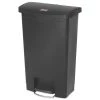 Rubbermaid Commercial 1883611 Slim Jim 13 Gallon Front Step Style Resin Step-on Container - Black