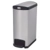 Rubbermaid Commercial 1901993 Slim Jim 13 Gallon End Step Style Stainless Steel Step-On Container - Black