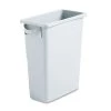 Rubbermaid Commercial 1971258 Slim Jim Waste Container W/handles, Rectangular, Plastic, 15.875gal, Light Gray