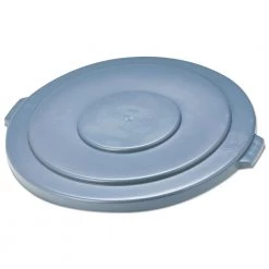 Rubbermaid Commercial FG265400GRAY Round Flat Top Lid, For 55-Gallon Round Brute Containers, 26 3/4-in, Dia., Gray