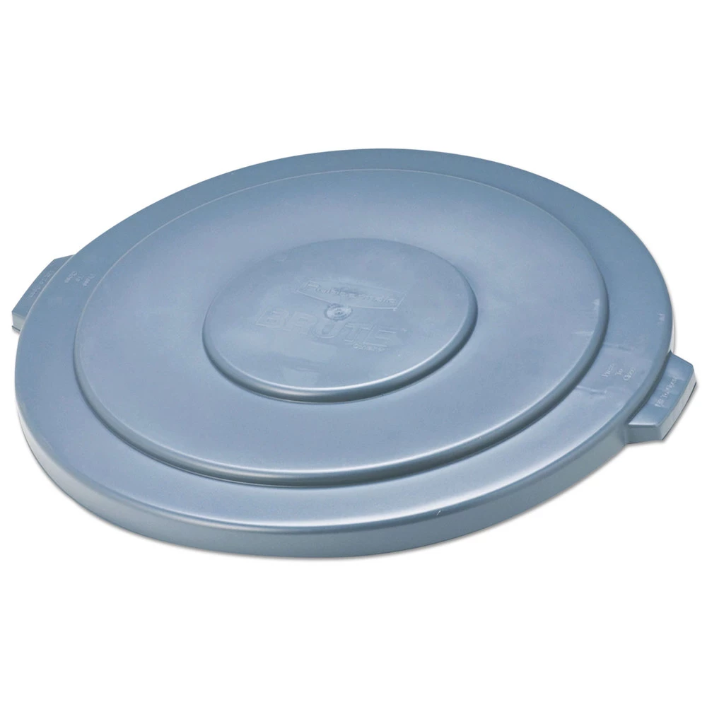 Rubbermaid Commercial FG265400GRAY Round Flat Top Lid, For 55-Gallon Round Brute Containers, 26 3/4-in, Dia., Gray