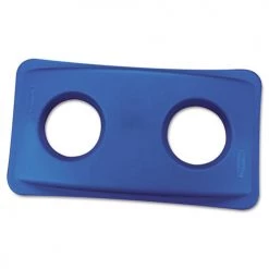 Rubbermaid Commercial FG269288BLUE 20.38 In. X 11.38 In. X 2.75 In. Lid For Slim Jim Bottle Recycling Container - Blue