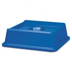 Rubbermaid Commercial FG279100DBLUE Untouchable 20-1/8 In. X 20-1/8 In. Bottle And Can Recycling Lid - Blue