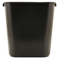 Rubbermaid Commercial FG295600BLA 7 Gal. Rectangular, Deskside Plastic Wastebasket - Black