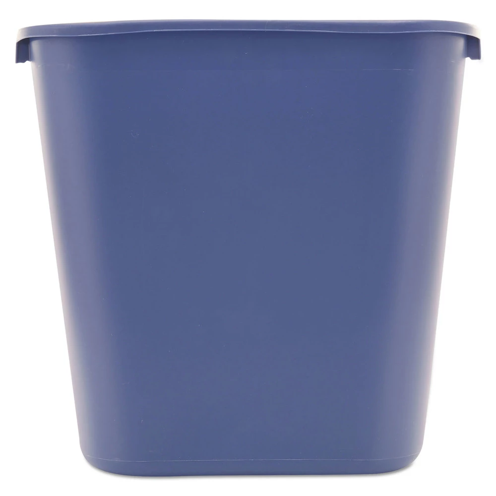 Rubbermaid Commercial FG295673BLUE 28.13 Qt. Rectangular Plastic Deskside Recycling Container - Medium, Blue - Image 4