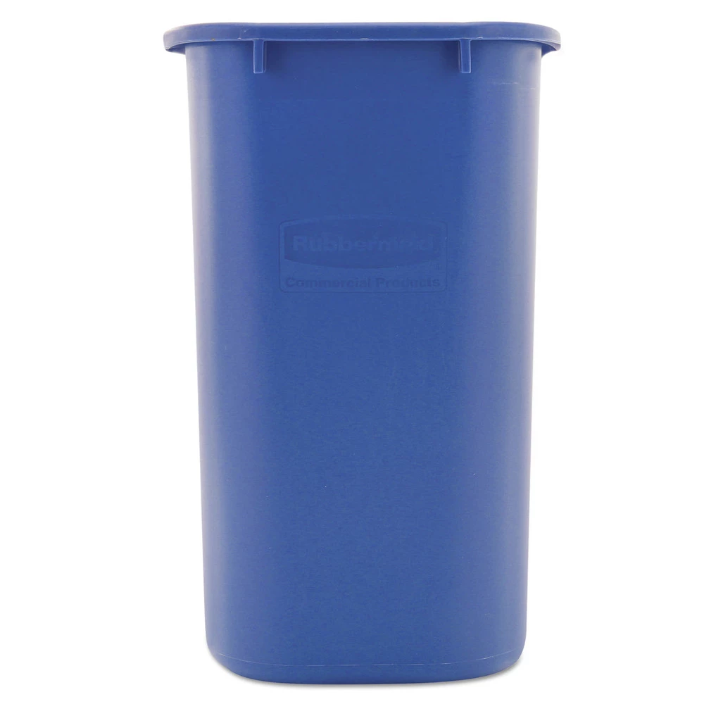 Rubbermaid Commercial FG295673BLUE 28.13 Qt. Rectangular Plastic Deskside Recycling Container - Medium, Blue - Image 5