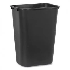 Rubbermaid Commercial FG295700BLA 10.25 Gal. Deskside Rectangular Plastic Wastebasket - Black