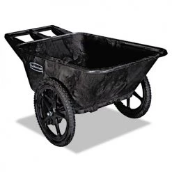 Rubbermaid Commercial FG564200BLA Big Wheel 300 Lbs. Capacity 32.75 In. X 58 In. X 28.25 In. Agriculture Cart - Black