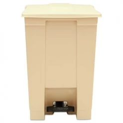 Rubbermaid Commercial FG614400BEIG 12 Gal. Plastic, Square, Indoor Utility Step-On Waste Container - Beige