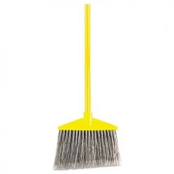 Rubbermaid Commercial FG637500GRAY 56 In. Vinyl Coated Handle Angled Broom - Large, Yellow/Gray
