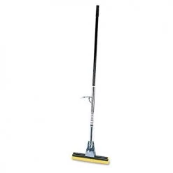 Rubbermaid Commercial FG643500BRNZ Bronze Handle Steel Roller Sponge Mop With 12 In. Yellow Sponge