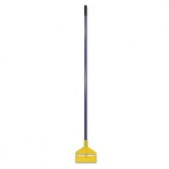 Rubbermaid Commercial FGH14600BL00 60 In. Invader Fiberglass Side-Gate Wet-Mop Handle - Blue/Yellow