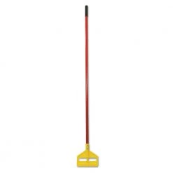 Rubbermaid Commercial FGH14600RD00 60 In. Invader Fiberglass Side-Gate Wet-Mop Handle - Red/Yellow