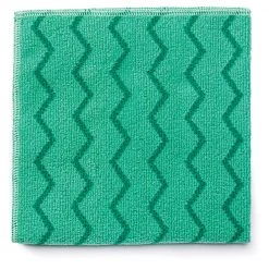 Rubbermaid Commercial FGQ62000GR00 16 In. X 16 In. Microfiber Reusable Cleaning Cloths - Green (12-Piece/Carton)