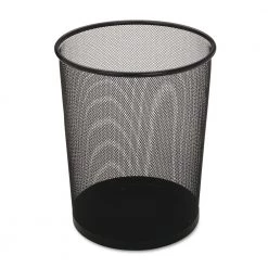 Rubbermaid Commercial FGWMB20BK 5 Gal. Round Steel Mesh Wastebasket - Black (6/Carton)