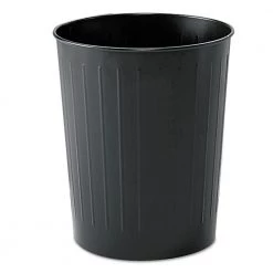 Safco 9604BL Round Wastebasket, Steel, 23.5 Qt, Black