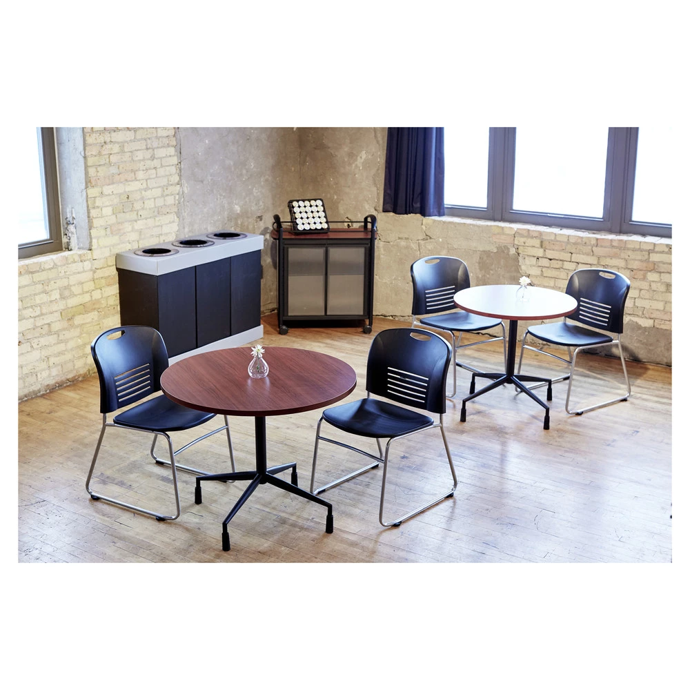 Safco 9798BL At-Your-Disposal Recycling Center, Polyethylene, Three 84gal Bins, Black - Image 3