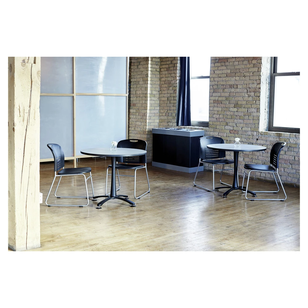 Safco 9798BL At-Your-Disposal Recycling Center, Polyethylene, Three 84gal Bins, Black - Image 4