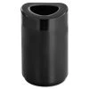 Safco 9920BL 30 Gal. Open Top Round Steel Waste Receptacle - Black