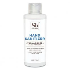 Soapbox 77141 8 Oz. Gel Hand Sanitizer With Dispensing Cap - Unscented (24/Carton)
