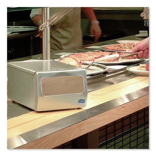 Tork 17CBS 7.62 In. X 11.75 In. X 5.63 In. Masterfold Napkin Dispenser - Brushed Steel - Image 6