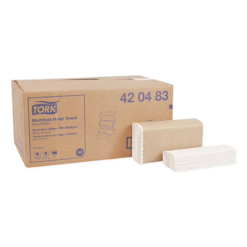 Tork 420483 9.13 In. X 9.5 In. Multifold Towels - Natural White (250-Sheet/Pack 16-Pack/Carton)