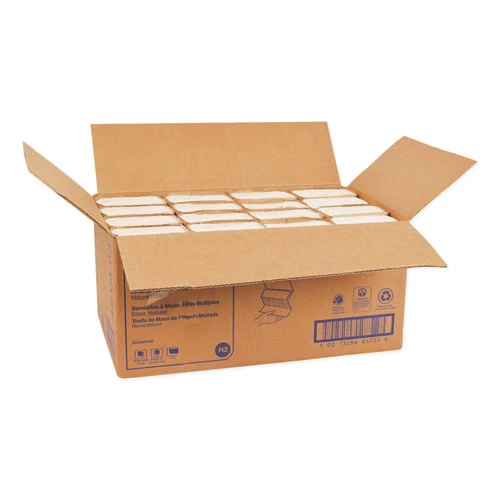 Tork 420483 9.13 In. X 9.5 In. Multifold Towels - Natural White (250-Sheet/Pack 16-Pack/Carton) - Image 2