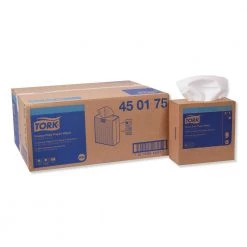Tork 450175 Heavy Duty 9.25 In. X 16.25 In. Paper Wipes - White (10 Boxes/Carton, 90 Wipes/Box)