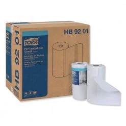 Tork HB9201 120-Sheet/Roll 2-Ply 11 In. X 6.75 In. Handi-Size Perforated Roll Towels - White (30-Piece/Carton)