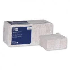 Tork L3141 Poly-Pack 1-Ply 13 In. X 11.5 In. 1/4 Fold Universal Luncheon Napkins - White (6000-Sheet/Carton)