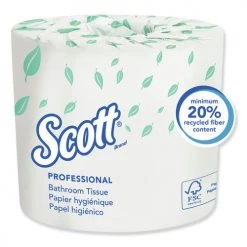 Scott 4460 Essential 2-Ply Septic Safe Standard Bathroom Tissue - White (550 Sheets/Roll)