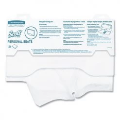 Scott 7410 Personal Seats 15 In. X 18 In. Sanitary Toilet Seat Covers - White (125/Pack)
