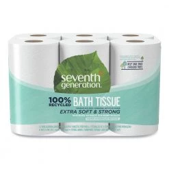 Seventh Generation 13733 2-Ply Septic Safe 100% Recycled Bathroom Tissue - White (12/Pack, 240 Sheets/Roll)