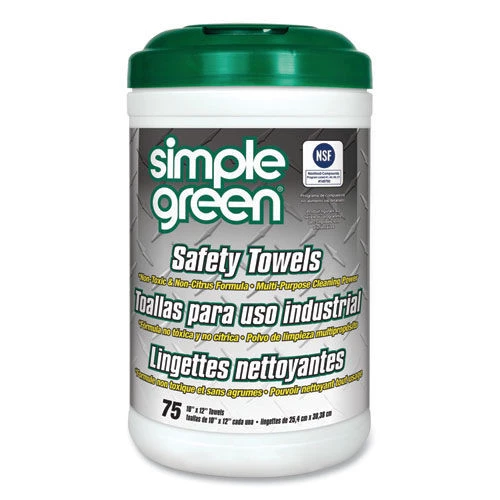 Simple Green 3810000613351 10 In. X 11 3/4 In. Safety Towels (75/Canister)